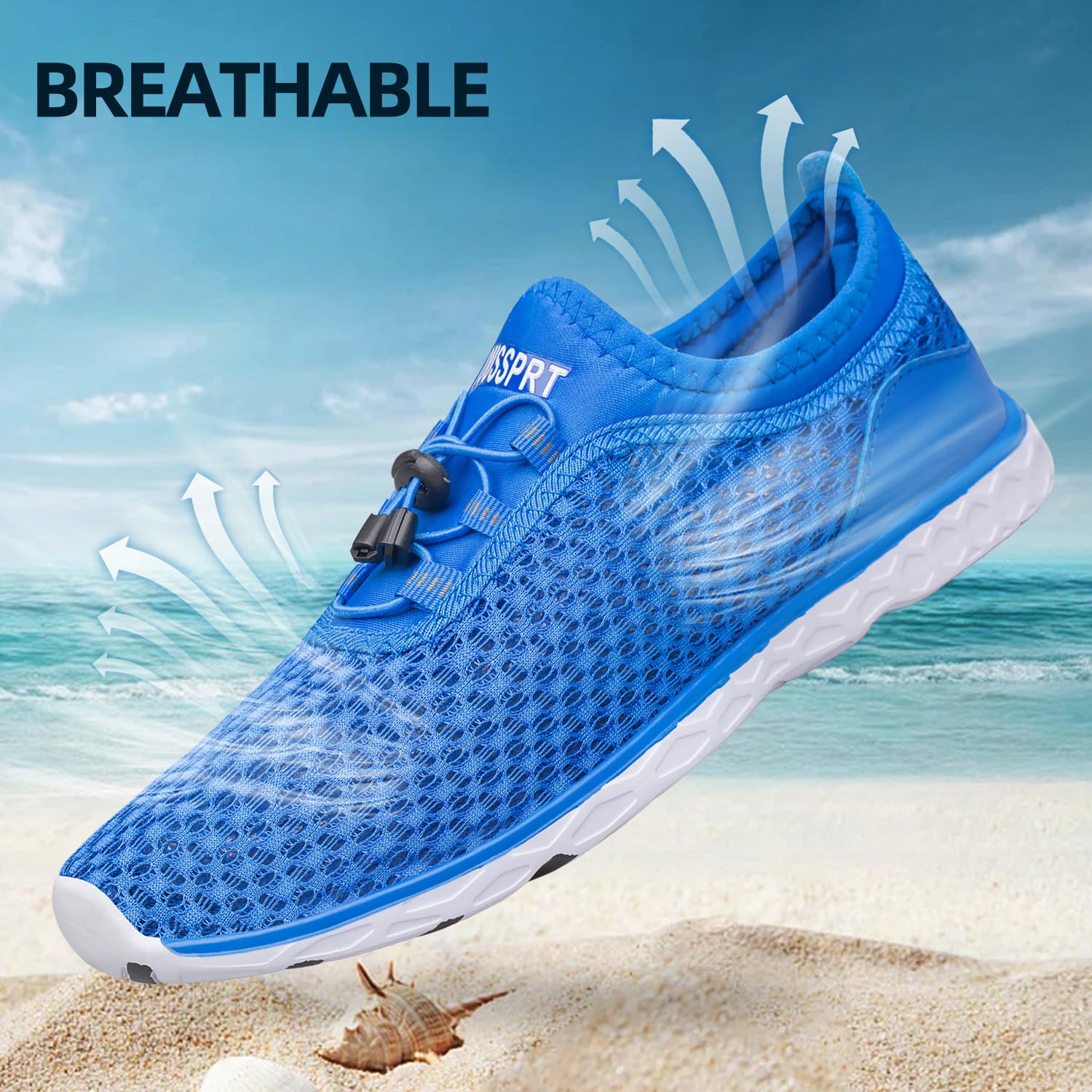 DOUSSPRT Women's Water Shoes Quick Drying Sports Aqua Shoes RoyalBlue 11