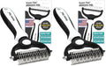 Maxpower Planet Pet Grooming Brush - Double-Sided Undercoat Rake for Dogs & Cats | Reduces Shedding by 95% - Pack of 2