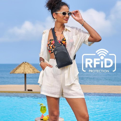INICAT RFID Blocking Sling Bag - Anti-Theft Crossbody Purse for Women | Vegan Leather Travel Fanny Pack
