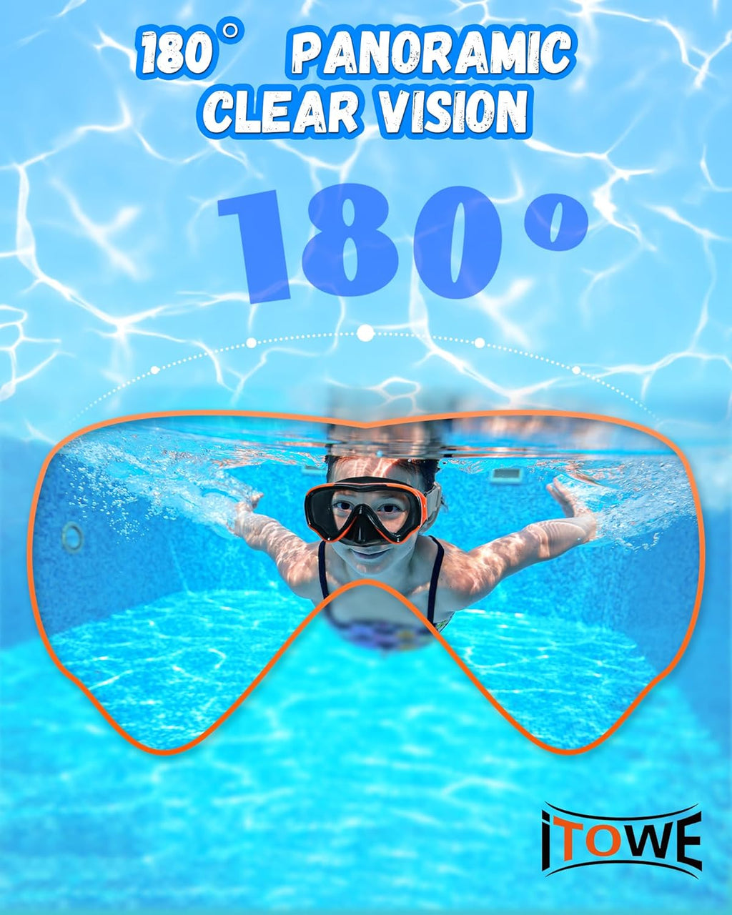 Skiennix Kids Swim Goggles - Leak Proof Design with Fabric Strap | 180° Clear View for Ages 3-15
