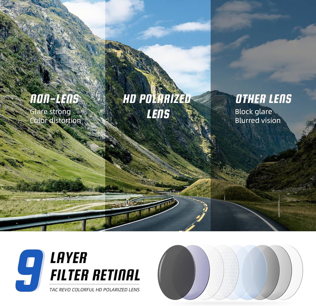 XVXV Polarized Sports Sunglasses - UV Protection & Comfortable Half Frame for Men | 3 Pack