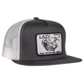 Lazy J Ranch Charcoal Grey & White Willow Cattle Headquarters Classic Five Panel Trucker Hat - Adjustable Unisex Country Hats, Vintage Trucker Hat