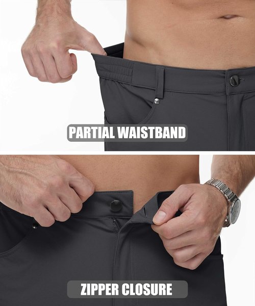 MAGCOMSEN Men's Hiking Cargo Shorts - Lightweight 10" Outdoor Work Shorts with 5 Pockets for Travel