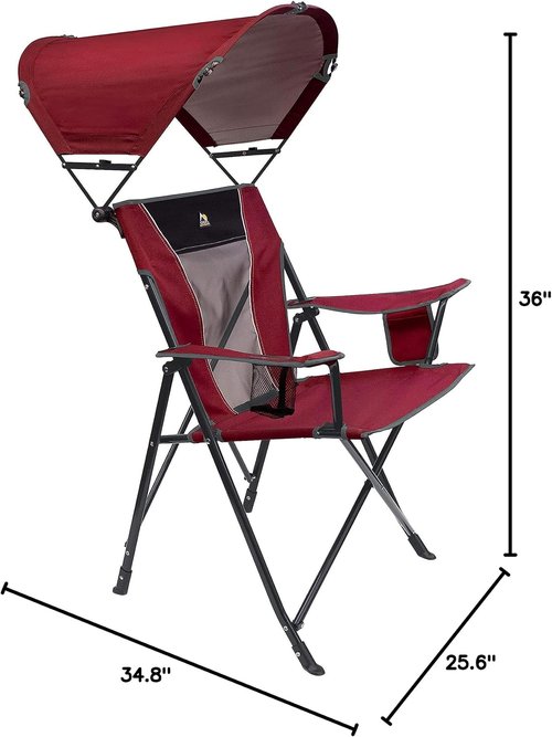 GCI Outdoor Comfort Pro Sunshade Chair - Lightweight & Portable | Cinnamon Red Color