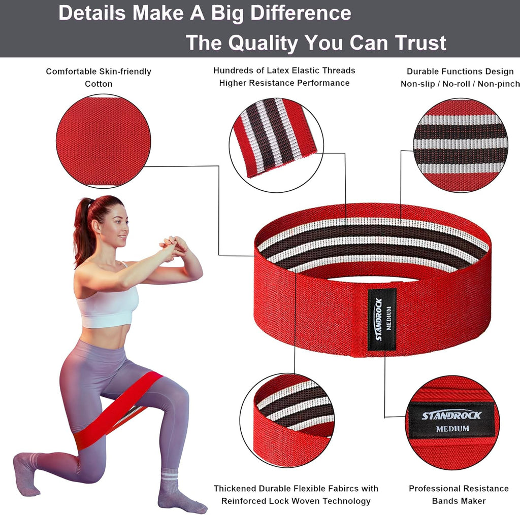Skiennix Fabric Resistance Bands - 3 & 4 Levels Booty Bands for Effective Workouts | Durable Elastic Bands for Men & Women