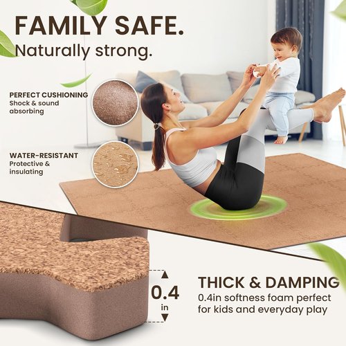 Bemaxx Gym Mats Set - 18 Pcs EVA Interlocking Foam Tiles | 18 Sq Ft Protective Flooring for Home Workouts