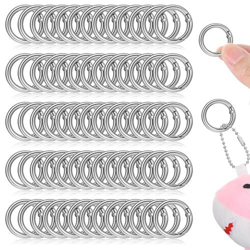 100 Pcs Spring O Rings Round Carabiner Snap Clip, 28MM Zinc Alloy Round Keychain Spring O Ring Clip, Bag, Purse, Handbag