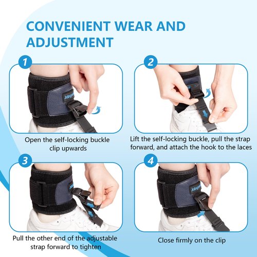 joingood AFO Foot Drop Brace for Walking, Drop Foot Brace for Walking with Shoes, Adjustable Foot Brace for Drop Foot Support, Soft Drop Foot Braces, Fits Left or Right Foot, Women & Men(S/M)