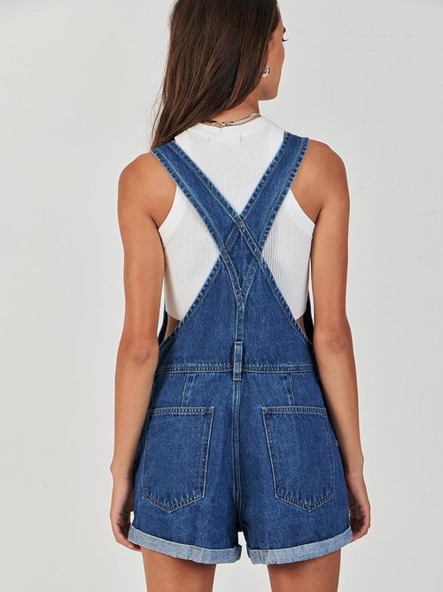 ANRABESS Denim Shorts Overalls - Casual Loose Fit Adjustable Romper for Women | Summer 2026 Style
