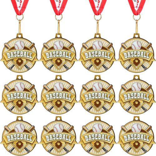 Medals with Neck Ribbons - Soccer, Baseball & Softball Awards for Kids Sports Competitions