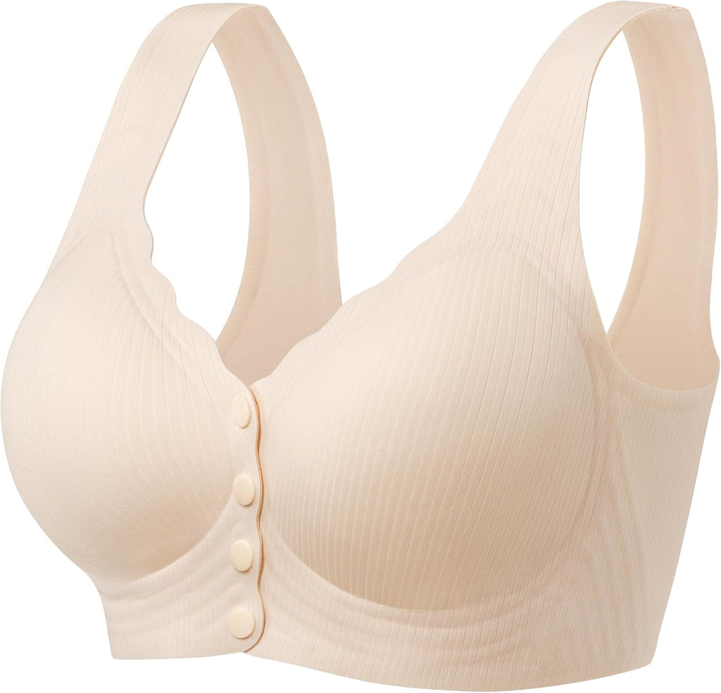 Skiennix Seamless Front Close Bras for Women - Post-Surgery Comfort & Support | Full Coverage, Moisture-Wicking