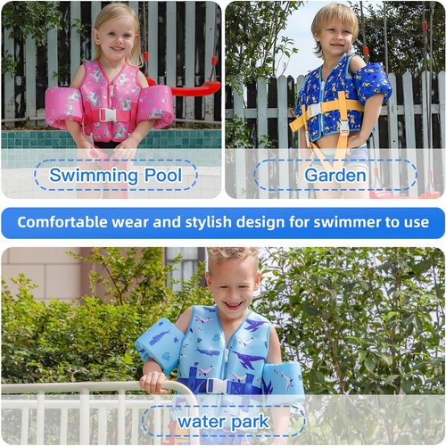 DOOHALO Toddler Swim Vest - Kids Swimming Training Aid for Ages 1-8, 20-46 lbs | Safe & Comfortable