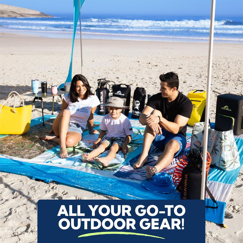 SUN NINJA Beach Tent Sun Shelter UPF50+ | Easy Pop-Up Canopy for Camping, Fishing & Picnics