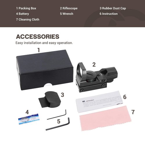 ESSLNB Red Dot Scope 4 Reticles Gun Sight Scope Reflex Sight for Airsoft Guns Pistol Shotgun with 20/22mm Picatinny Rail Mount (Black Sight Scope)