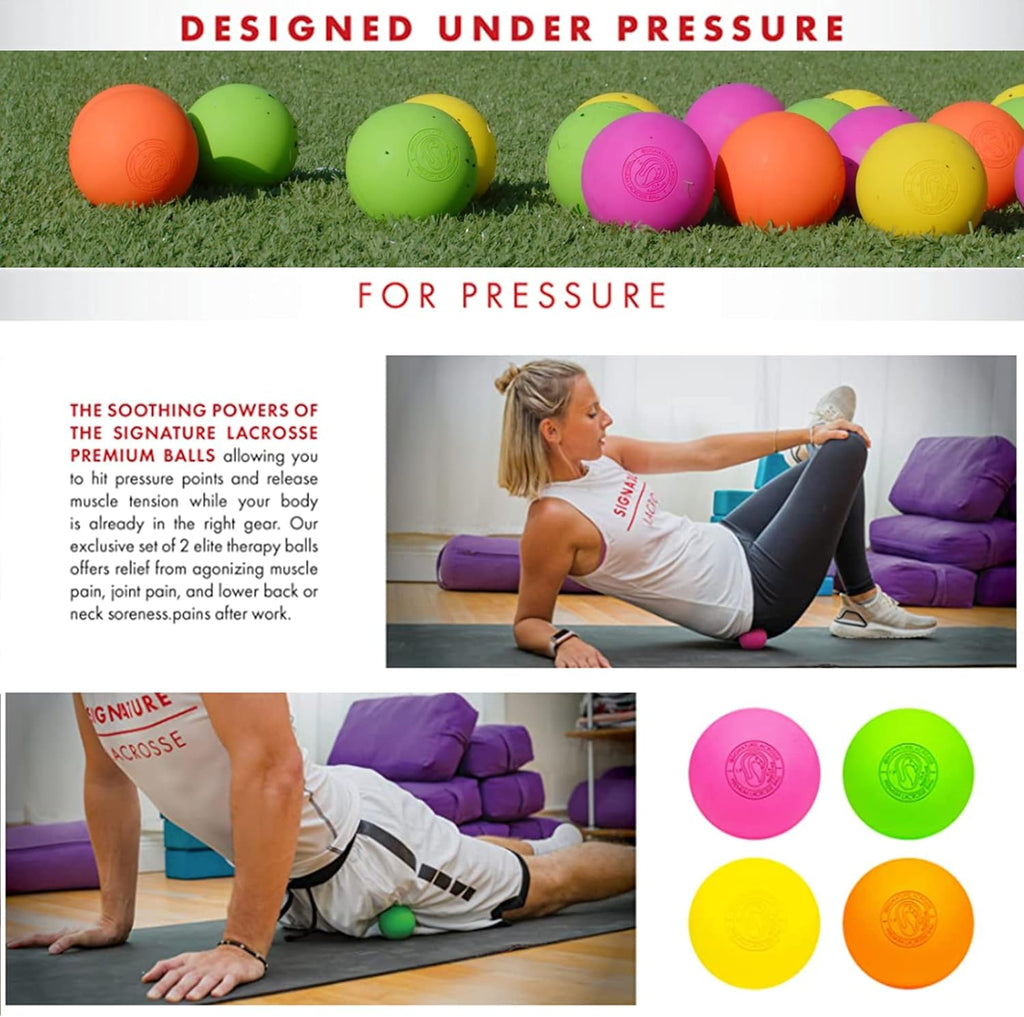 Signature Lacrosse Ball Set - Chemical-Free Massage Balls for Myofascial Release | Available in 2, 4, 8, 12, or 120 Packs