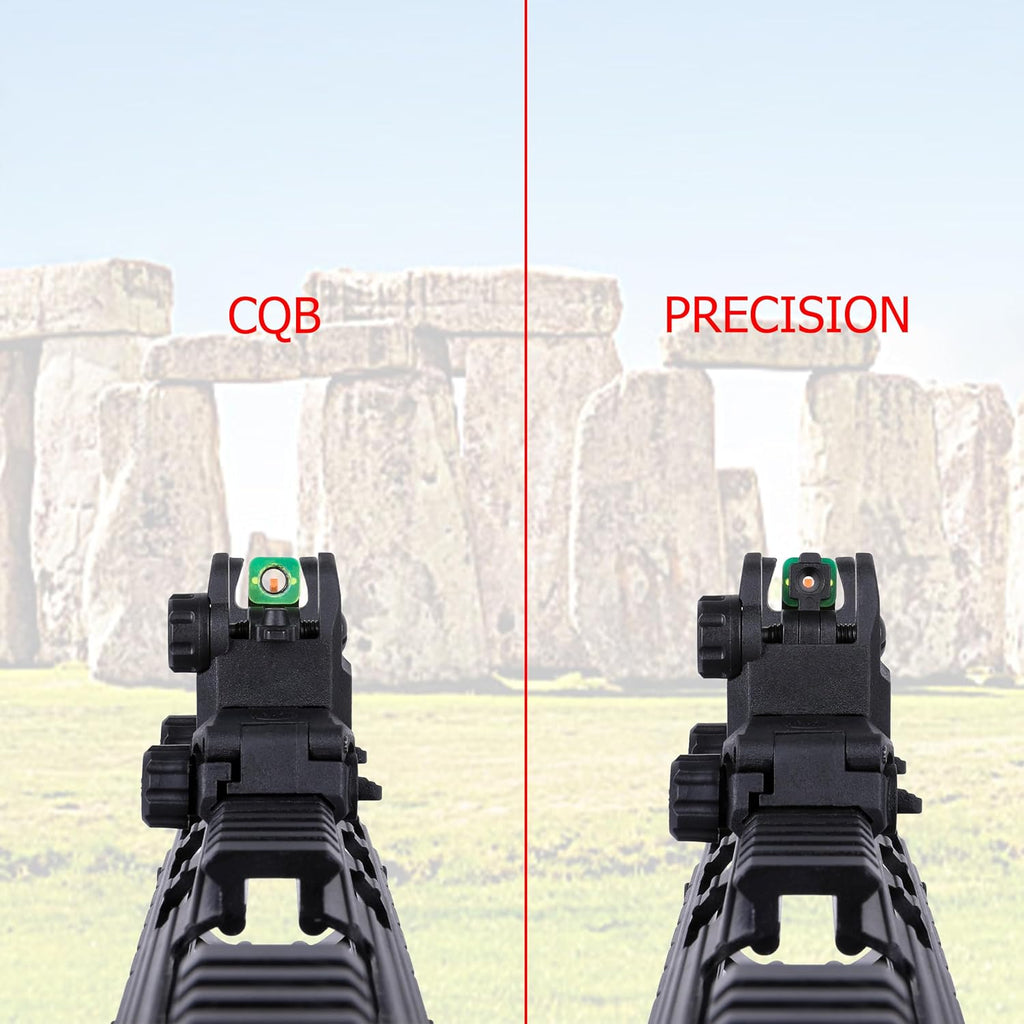 Skiennix Fiber Optic Sights - Tool-Free Adjustable Flip Up Front & Rear Backup Sights | Red & Green Dots