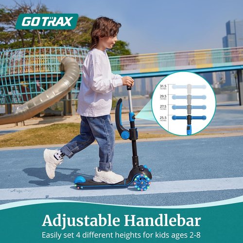 Gotrax KS3 Pro Kick Scooter for Kids - Removable Seat, Light-Up Wheels & Adjustable Handlebar | Ages 2-8