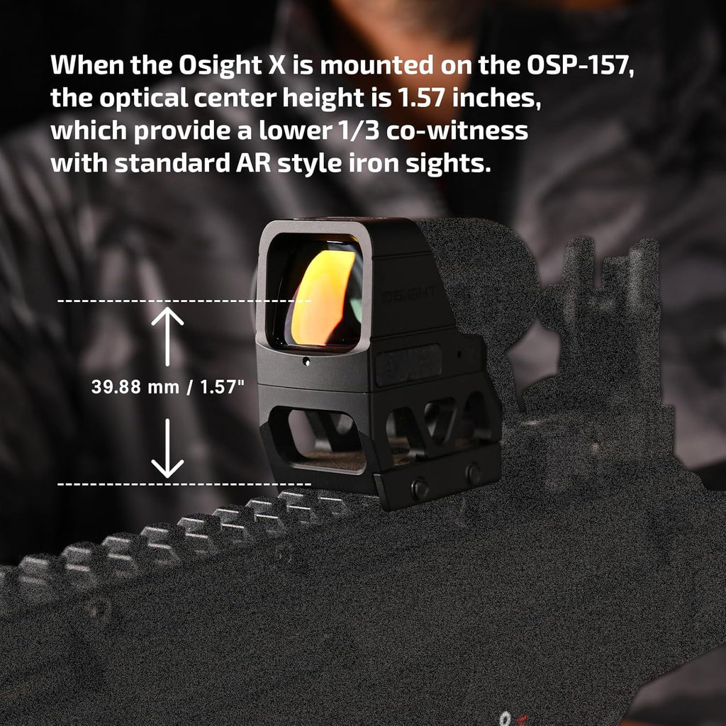 OSP-157 Picatinny Riser Mount - Red Dot Adapter Plate for Osight X, RMR/407C/507C | 1.134" Saddle Height