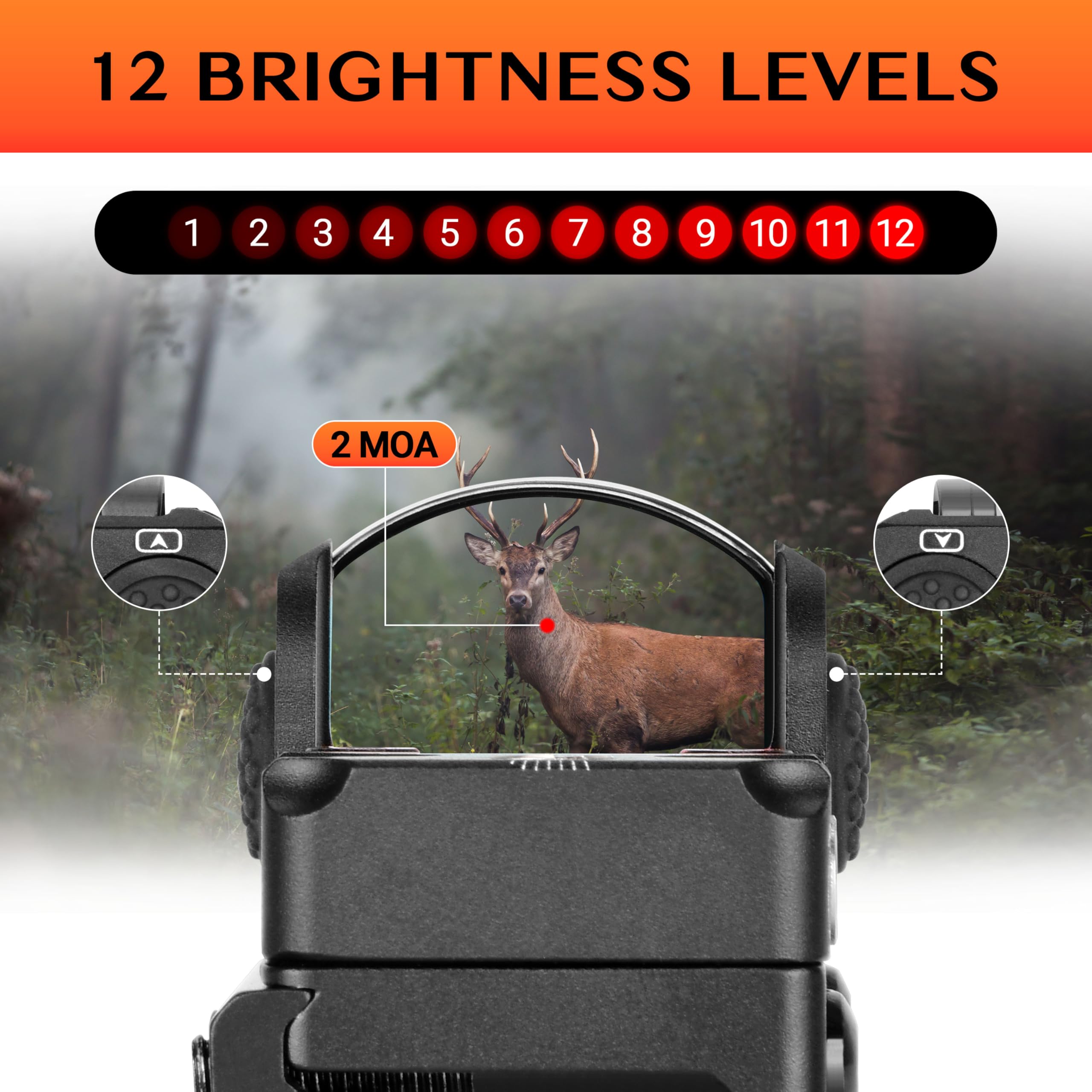 Aomekie RMR Red Dot Sight 2 MOA Adjustment for 22mm Picatinny/Weav Rail,Mini Reflex Sight Red Dot Optic with Shake Awake and 12 Brightness