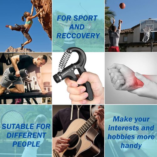 AIXPI Hand Grip Strength Trainer - Adjustable Resistance 11-132 Lbs | Forearm Exerciser for Muscle Building & Recovery