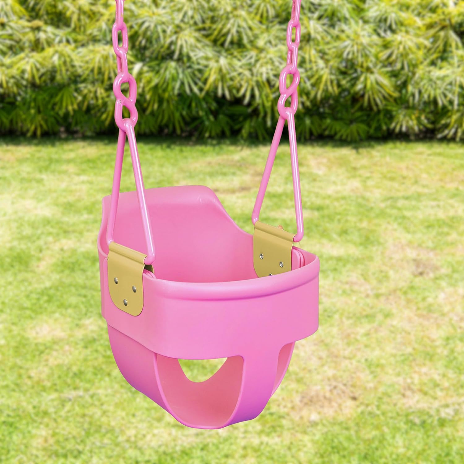 Squirrel Products Premium High Back Toddler Swing Seat - Easy Install with Finger Grip - Pink