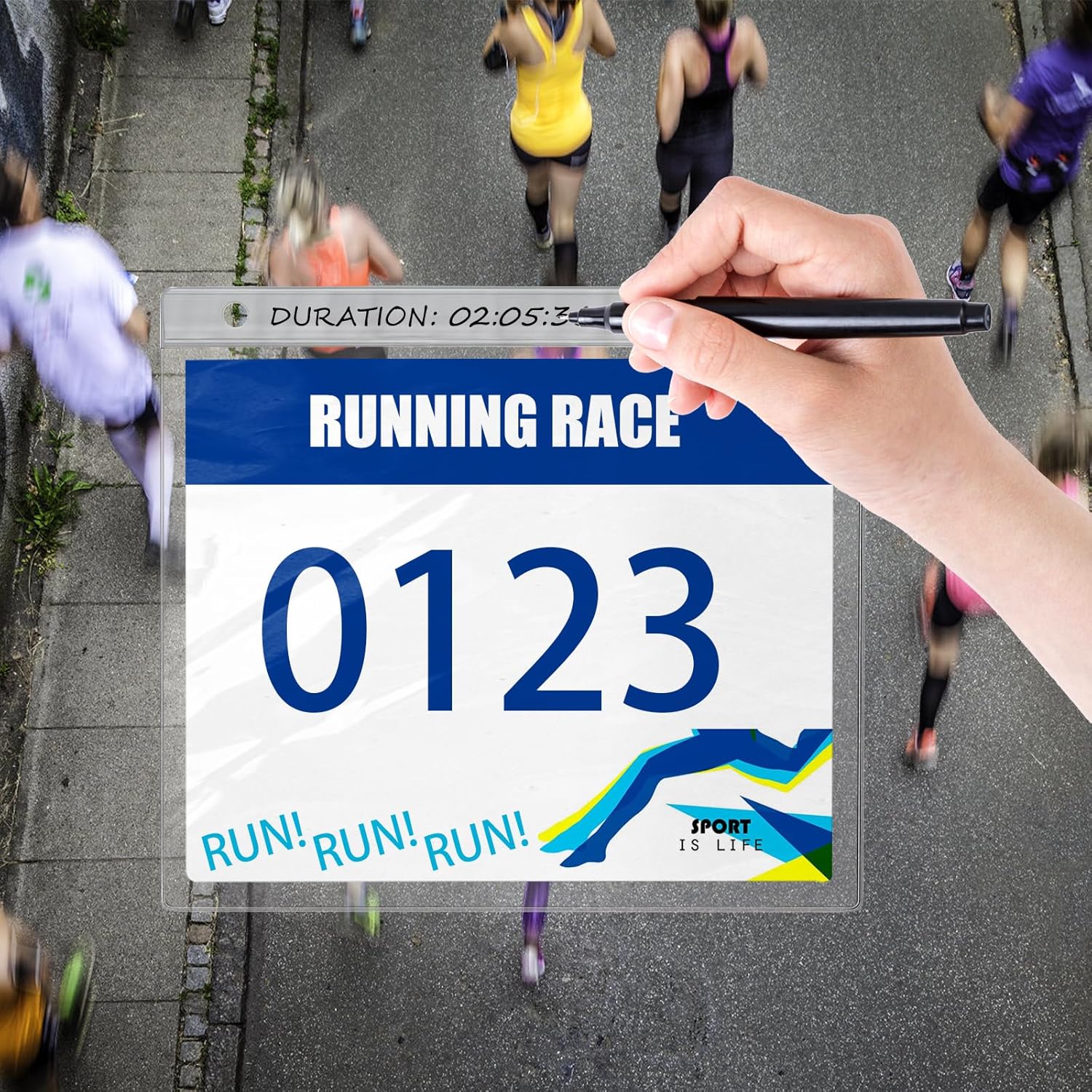 Yarlung Race Bib Holder Sleeves - 50 Pack Clear Vinyl Protectors for Runners & Athletes