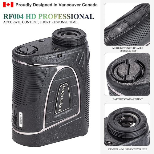 Fetch Falcon OLED Golf Rangefinder(High Precision, Slope Mode with Scan) Pole Flag Locking Vibration (Up to OLED 2500 YD Golf Laser Rangefinder Powerful Magnet Black)