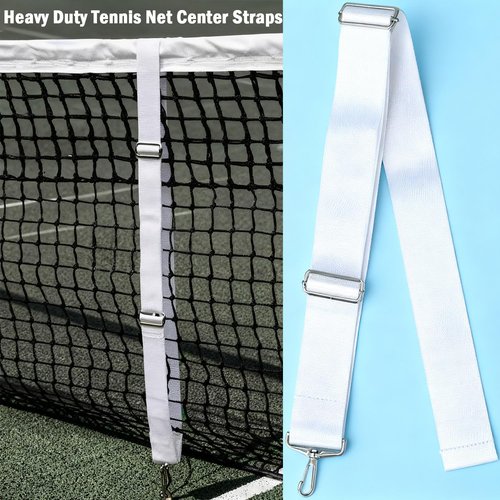 Heavy Duty Premium Tennis Net Center Straps Standard Nylon Net Adjuster with Metal Hook for Court Tennis Net Center Belt