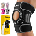 CAMBIVO ELITE Knee Brace with Side Stabilizers & Open Patella Gel Pad for Knee Pain, Meniscus Support, Arthritis & Ligament Strain for Men and Women – Adjustable Wrap for Daily Use (Black, Large)