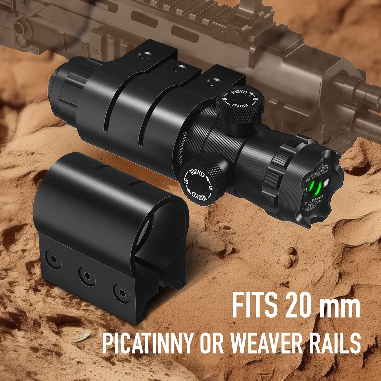 Pinty Green Laser Sight Scope for Hunting Rifles - Adjustable with Mounts for Precision Accuracy