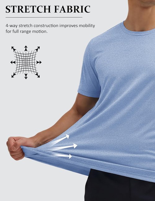 MAGCOMSEN Men's Athletic Workout Shirt - Moisture-Wicking Dry Fit Short Sleeve Tee for Gym & Running