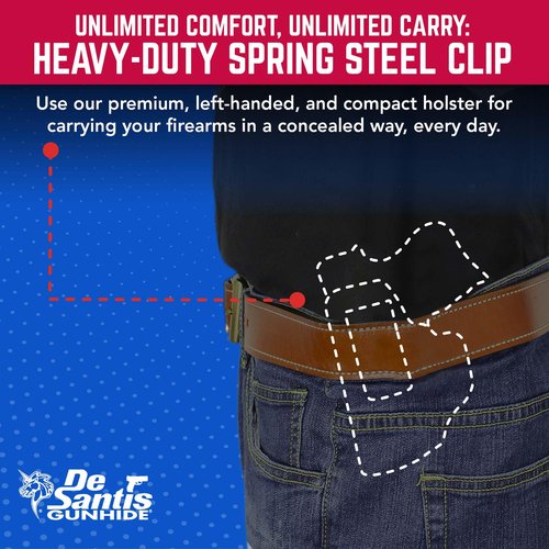 DeSantis Insider Gun Holster - IWB Holster, Conceal Carry, Fits the Glock 26, 27, 33, Walther PPS, PPS M2, PK380, Taurus PT111, PT140 G2 Mil, Ruger American Compact 9mm - Left Hand Draw, Black