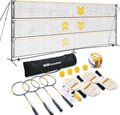 Haokelball Portable Badminton, Volleyball & Pickleball Net Set - 22FT Adjustable Height with Balls & Carry Bag