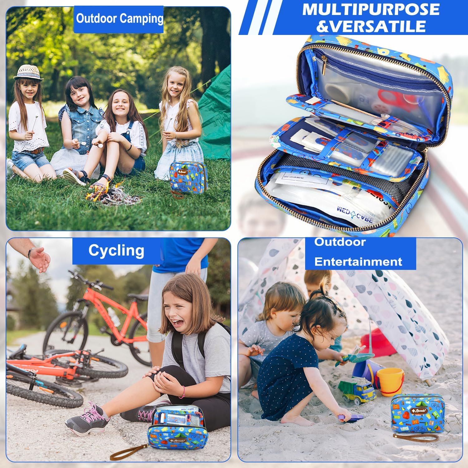 Skiennix Portable Travel First Aid Kit - 143 Pieces All-Purpose Emergency Kit for Home, Car & Outdoor Use