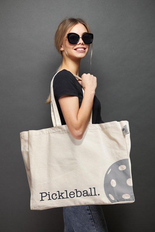 Pickleball Bag Canvas Tote Bag Aesthetic for Women, Cute Reusable Thick Cloth Cotton Bags for Shopping Beach Trendy Pickleball Gifts PICKLEBALL Bag