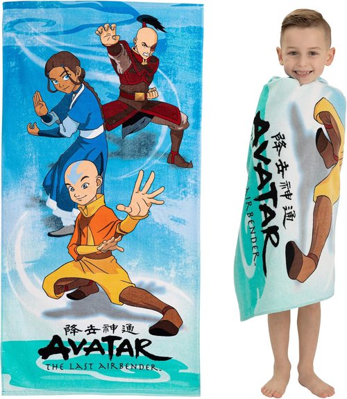 Franco Avatar The Last Airbender Cotton Bath Towel - Super Soft, 58 x 28 Inches