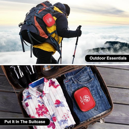 Mini First Aid Kit - 150-Piece Waterproof Medical Kit for Home, Travel, Camping & Outdoor Emergencies - Red