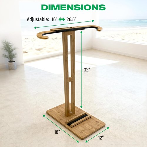 COR Surf Bamboo Surfboard Stand - Premium Display Rack for Your Surfboard | Eco-Friendly Design