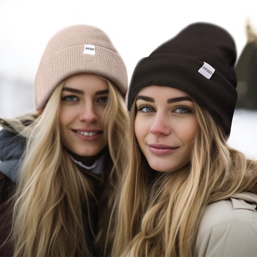 FEQO 4 Pack Satin Lined Winter Beanie Hats Soft Silk Lined Beanies Knit Warm Cuffed Hats for Women Men(Black, White, Light Gray, Oatmeal)