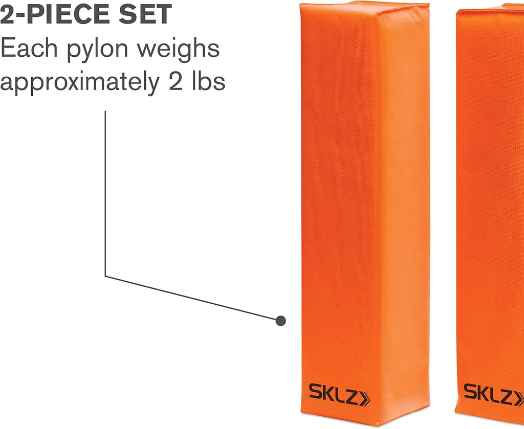 SKLZ Football End Zone Pylons - Durable Orange Markers for Clear Field Boundaries | 1 Pair
