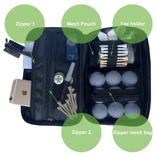 CORECISE Golf Accessory Bag Organizer for Men - Golf Valuables Pouch