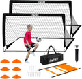 Skiennix Soccer Goal - 6x4ft Portable Pop-Up Soccer Net Set with Ball, Ladder & Cones for Backyard Training