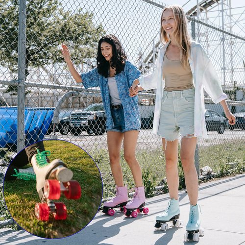 M METERXITY 4 Pack Roller Skate Wheels - Quad Skates Accessories with Bearings, Durable Wear-Resistant PU Wheels, Apply to Skating (32 x 58mm, Blue)
