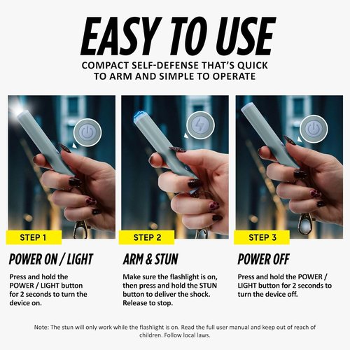 Guard Dog Security Enlight Mini Stun Gun - Compact Self Defense Keychain with LED Flashlight & USB-C Rechargeable