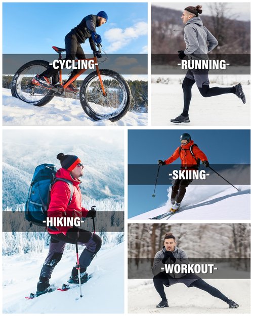 HeliosCloak 4 Pack Men's Thermal Compression Pants Fleece Lined Sports Tights Leggings Winter Athletic Baselayer Bottoms 4Black L