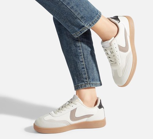 LUCKY STEP Women's Retro Fashion Sneakers - Classic Casual Non-Slip Walking Shoes for Comfort