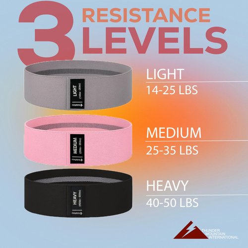 BodyForge Resistance Bands for Working Out, 3 Booty Bands for Women Men Fabric Elastic Bands for Exercise Bands Resistance Bands for Legs Bands for Working Out Hip Thigh Glute Bands Set & Carry Bag