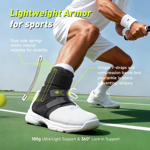 LETSHAKE Ankle Brace - Ultralight Stabilizer for Sprains & Tendonitis | Adjustable Support for Sports (L/XL)