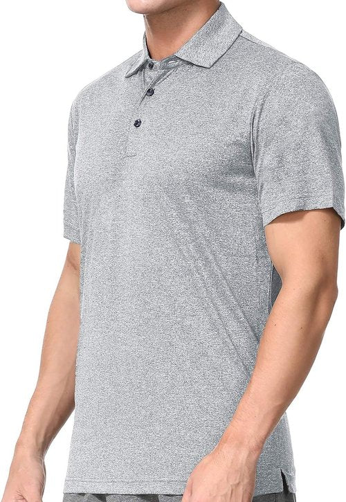 Alpha Dry Fit Golf Polo Shirt by Men’s | Light Grey, XXL, Regular Fit for Ultimate Comfort
