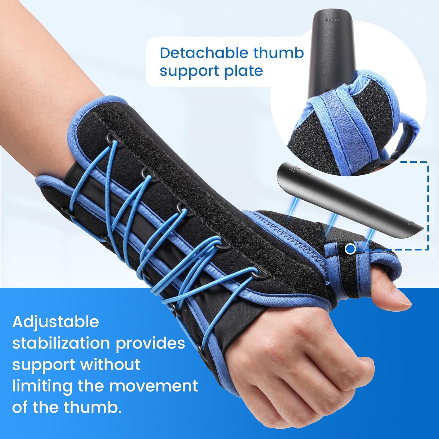 Velpeau Carpal Tunnel Wrist Brace - Thumb Stabilizer for Pain Relief | Night Support, Left Hand, Medium